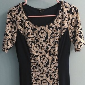 Sami & Jo Navy Dress With Intricate Pattern Like New ⭐ Size Small